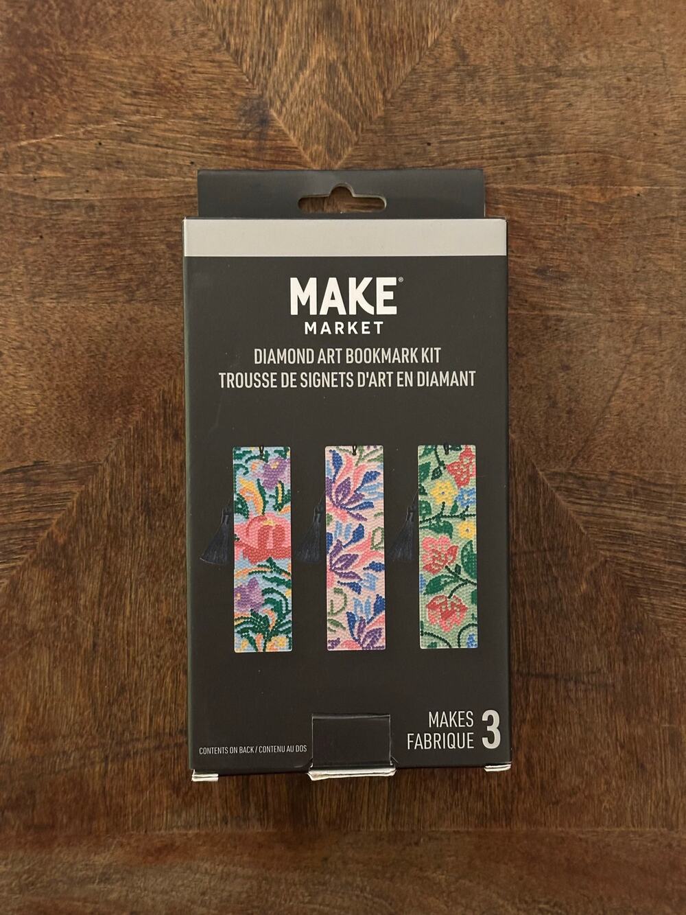 MAKE Market Diamond Art Bookmark Kit – Makes 3 Floral Bookmarks – NEW